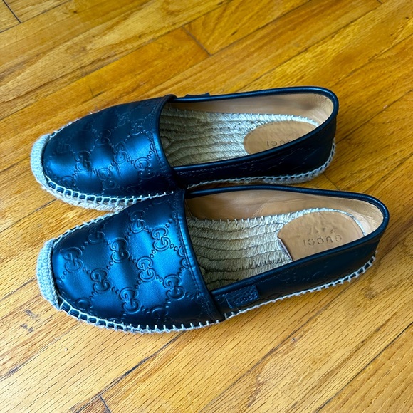 Guccissima leather Black Platform SlipOn Espadrilles sz 6/36 Comes with box - Picture 5 of 6